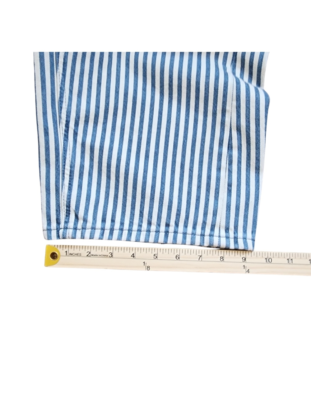 Free People Moxie Railroad Low-Slung Jeans Blue Stripe Patchwork Utility Size 30 - Picture 11 of 16
